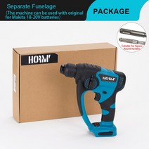 브러시리스 무선 해머 드릴 철거 충전 전기 로터리 전동 공구 마키타 18V 배터리용 없음, 01 No Battery