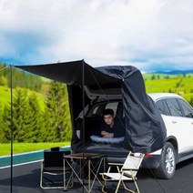 SUV 꼬리텐트 카 SUV 카템 스위스마운틴 큐브형 블랙 모던블랙 원터치 캠핑 도킹텐트 L, 비닐 업그레이드 블랙 도어 레버 + 캐노피