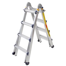 풍산 LS사다리 접이식 이중다목적 안전 사다리 A형 H형 4단 (알루미늄), 다목적사다리 4단