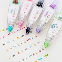 도매팜 1+1 캐릭터가 나오는 귀여운 수정테이프펜 다이어리 편지지 휴대용, 그린커피잔, 2개