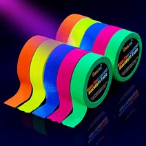 UV Blacklight Reactive Tape [10 Rolls] Fluorescent Neon Gaffer Tapes 5 Colors 0.6 Inch 16.8 Foot, 1, For Black Light Party Supplie