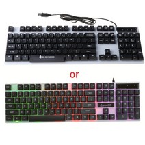 기계식 게임 유선 키보드 Windows Mac 용 LED 백라이트 게임 키보드, 검은색