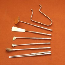 구리 향 도구 세트 재 공기 훈증 분리 대나무 트레이 로즈우드 버너 키남 백단향 분말, 16 7pcs set