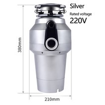 음식물쓰레기 처리기TABELL-560W 음식물처리기 ，쓰레기 처리 장치 에어 스위치 음소거 음식물 쓰레기 분쇄, Silver -220V_미국