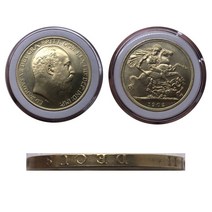 영국 1902 5 파운드-Edward VII 황동 구리 금화 기념품 선물 소장품 금속 복사 동전, 03 라이트 옐로우