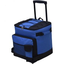 Figatia 롤링 쿨러 카트 바퀴 달린 옥스포드 포켓 방수 가방 자동차 캠핑 낚시 하이킹, Blue