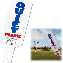 white FINGER TEN Golf Quiet Sign Funny Gifts Cool Golfing Gag Tools for Men Dad Golfers Present Per, 1
