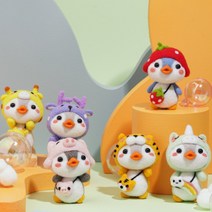 니들 양모 펠트 펭귄 인형 반려동물 만들기 DIY 세트, 분홍딸기펭귄