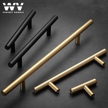 턱걸이철봉 홈철봉 wv 황동 골드 블랙 주방 캐비닛 아메리칸 핸들 t 바 스트레이트, 황동 금, 길이 500mm