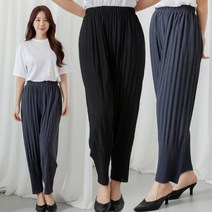 세련된 단색 플리츠 승마주름팬츠/조거팬츠