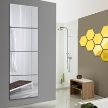 옷장 전신 붙이는 거울 아크릴 벽걸이 욕실 사각형 4P, 사각형 거울4ea