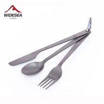 Widesea-티타늄 스푼 포크 나이프 세트 50G 캠핑 식기 초경량 여행 여행 야외 조리기구 장비, 한개옵션0