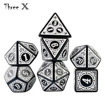 탈무티보드게임 유니버셜타로카드DND 7 개 다면체 아크릴 주사위 세트 불투명 D4-D20 멀티 사이드 보드 게, 01 WHITE