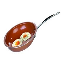 Uniware Copper Master Non-Stick Frying Pan with Wide Edge Oven Safe Induction Safe Gold Black Colo, 1