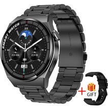 us Huawei GT3 Pro AMOLED 스마트 워치 다이얼 전화 스포츠 피트니스 추적기 남자 Smartwatch 2023, Black steel