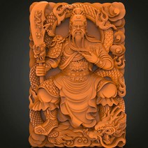 Cnc 또는 3d 프린터 디지털 파일에 대한 새로운 3D 모델 STL 릴리프-관우 형식의 고대 중국 영웅, 한개옵션0