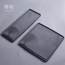 도자기포트 소문을 듣다 블랙 도기 다반 차판 고산수 계승함 미니 사이즈 차테이블 물을 저장함 심플 가정용 2617256482, 스퀘어