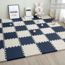 두꺼운 퍼즐 매트 놀이 2.5 cm 어린이 연결식 운동 타일 러그 바닥 완구 카펫 소프트 등산 패드 EVA, White by navy_1 pcs 30cm by 2.