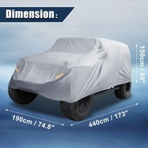 X Autohaux 자동차 커버 지프 랭글러 JK 2 도어 2007-2017 JL 2 도어 4 도어 2018-2021 야외 방수 SUV 풀 커버 Jeep Wrangler, 2 도어 그레이