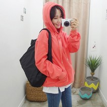 갠소 볼드 스트링 컬러 후드티