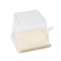 이홈베이킹 사출 조각케익 받침 사각 + 덮개, 크림, 70세트