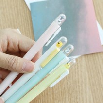 우주선 귀여운 동물 캐릭터 볼펜 4종 [특이한 신기한 예쁜볼펜 판촉 펜 국산], 병아리