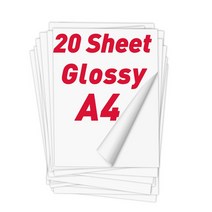 잉크젯 프린터용 비닐 스티커 용지 A4 무광택 방수 인쇄 접착제 DIY 라벨 10 100 매, [06] Glossy 20 Sheets