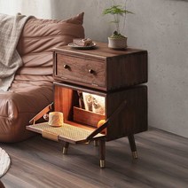 원목장 라탄수납장 복도 북유럽 원목 디저트 콘솔 지류함 슬림 슬라이드, 상세 페이지 참고, 버스 사이드 테이블 2.0