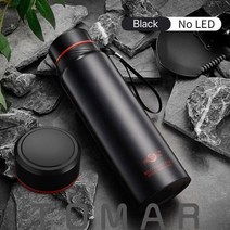 보온 보냉 주전자 420-1800ml 대용량 304 스테인레스 스틸 텀블러 진공 열 플라스크 병 물 커피 차 휴대용 병 dropship, 블랙 - LED 없음, 600ml