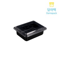 사각 죽 사각죽용기 해물찜 흑색 죽용기 실링용기 세트 2318 1.8L 용기-대 DS-84 다용도 검정 400개, SET_00158 / 400개