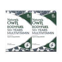 Natures Own 네이쳐스 오운 50+ 멀티비타민 에너지 60 정 Bodyfuel 50+ Multivitamin Energy 60 Tablets, 2개