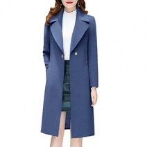 벨트 벨티드 자켓 여성 재킷 있는 핏 싱글 버튼 모직 코트 용 우아한 오버코트 정장 칼라 사무실용