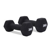 홈트러브 네오프렌 아령 세트, 3kg 블랙