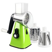 야채 커터 슬라이서 수동 주방 액세서리 강판 마늘 그라인더 쵸퍼 3 1 라운드 커터 Spiralizer 홈 가제트 도구, 하나, green