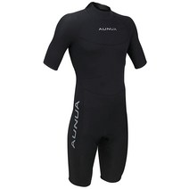 Aunua 남성용 3mm 프리미엄 네오프렌 쇼티 잠수복 카누 다이빙 슈트(60.. 정품보장, 3MM Mens Shorty Wetsuit-Black