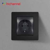 인채널 리온 유럽형콘센트 1구 블랙 IDN102 정사각 고급콘센트 호텔 벽매립 침대 빌트인, 인채널 리온 1구 유럽형콘센트/블랙_IDN102, 1개