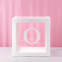 투명 상자 베이비 샤워 장식 풍선 웨딩 이벤트 파티 용품 세례식 해피 첫 번째 생일, 15 Alphabet Box O_02 27 cm Box