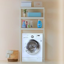 피피랙 세탁기 건조기 김치냉장고 선반 정리대, 화이트, 가로600 x 깊이600, 높이2100 [3단 (2칸)], 1개