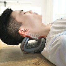 휴대용 일자목교정기 목디스크견인기 치료기 보조기 경추 통증 운동기구 목늘리기 가정용, 레드