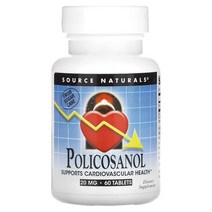 Source Naturals 소스네츄럴 사탕수수 베이스 폴리코사놀 20mg 60정, 10mg