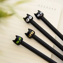 5X 귀여운 카와이 검은 고양이 젤 펜 필기구 학교 사무용품 0.5mm