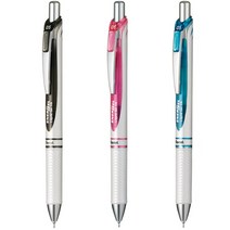 펜텔 노크식 에너겔 펄화이트바디 볼펜 0.5mm BLN75, 블랙(BLN75AW)