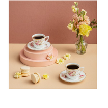 플라모르 로즈 클라라 에스프레소 잔 + 받침 세트, 혼합색상, 4세트