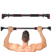 하우롱디자인 문틀철봉 2중안전장치 풀업바 안전 철봉, 레드 72~105cm