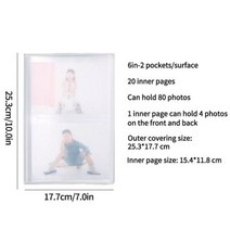 콜북 1단 2단 귀여운 포카 제작 포토 북 8084 포켓 투명 사진 앨범 미니 폴라로이드 기차 티켓 포토카드 홀더, 6in 80 pockets