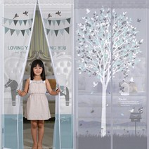 다샵 현관/방문형 일체형자석 문발모기장 고급형 90x210, 일체형 자석 모기장:해피포니90x210