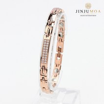진주모아 99.9998% 큐빅 로즈골드 여성 게르마늄 건강팔찌 BCURS-01, 1개