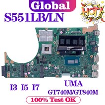 KEFU 노트북 S551LN 메인 보드 ASUS R553L 0 마더 I3 I5 I7 4GB/RAM UMA/GT740M/GT840M, 05 I5-4th GT740M GT840M