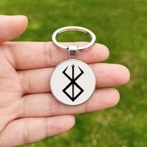 국소배기장치 집진기 이동식 토련기 광포 검 키 체인 거츠 레드 로고 윈드 레전드 워리어 노르웨이 바이킹 링 남성 여성 애니메이션 피규어 쥬얼리 선물471, 7