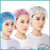 헤어캡 부직포 100매 요리 위생모자 일회용 대용량, 3-위생모자-분홍
